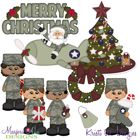 Airforce Christmas SVG Cutting Files Includes Clipart - Click Image to Close